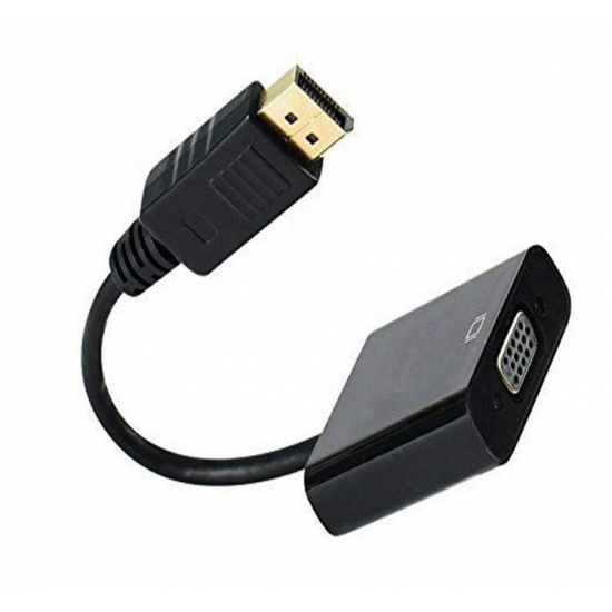 Cablu convertor Displayport (DP) tata aurit la VGA mama, negru, fara sunet