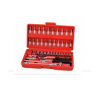 Trusa multifunctionala, tubulare/cricket/cap surubelnita, 46 piese Trusa multifunctionala, tubulare/cricket/cap surubelnita, 46 piese