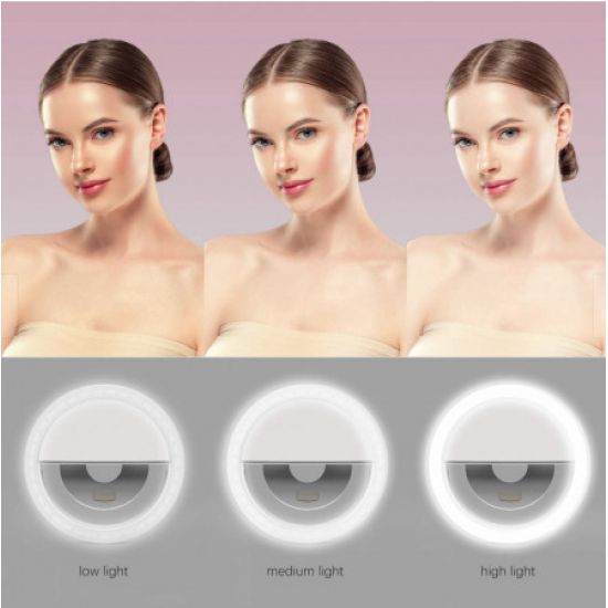 Selfie Ring Light, Lampa lumina portabila cu inel LED, selfie telefon mobil smartphone