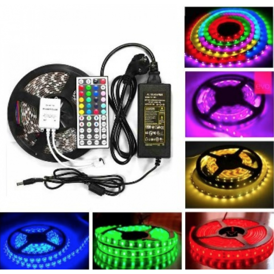 BANDA LED 5 METRI, CU TELECOMANDA SI JOC DE LUMINI MULTICOLORE