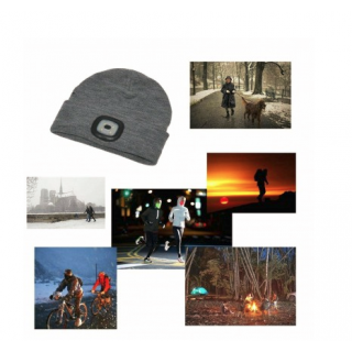 Caciula unisex gri/negru cu casti Handsfree bluetooth si microfon + lanterna cu USB Caciula unisex gri/negru cu casti Handsfree bluetooth si microfon + lanterna cu USB