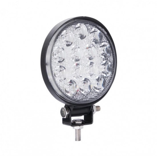 Set 2 x Proiectoare auto, Rotunde, 42W, 14 Led-uri