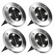 Set 4 lampi solare pentru pamant, Silver Disk Lights