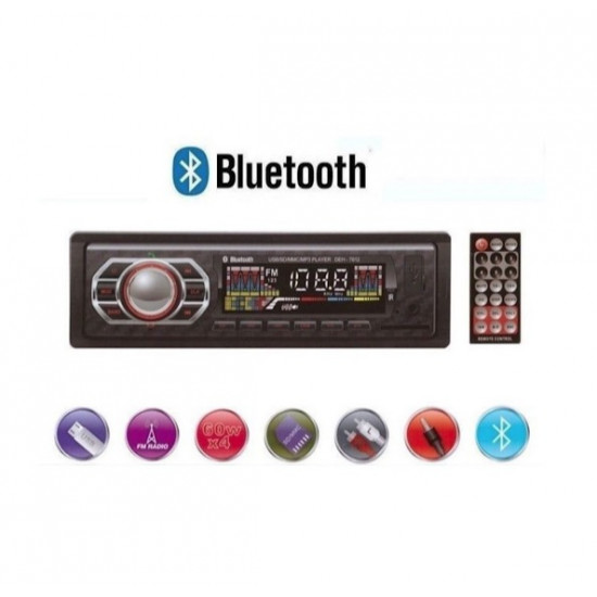 Radio MP3 player auto bluetooth, USB, SD, AUX, 4x15W, telecomanda DEH-7612