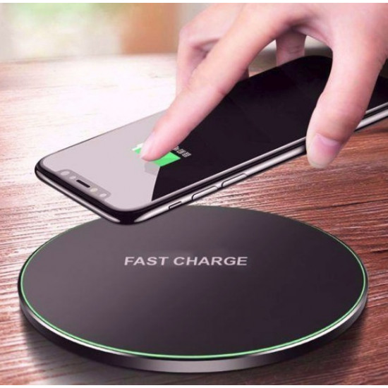 Incarcator Wireless Fast Charging Pad QI, Round Black