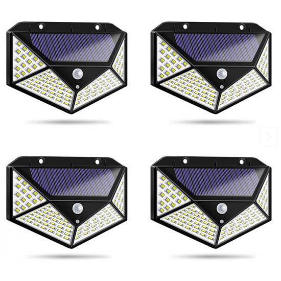 Set 4 Lampi solare 100LED, senzor de miscare