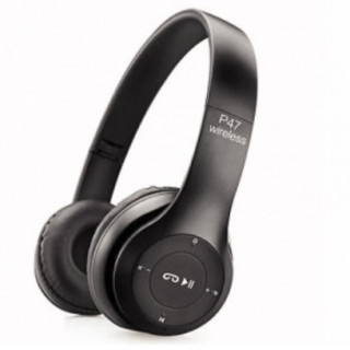 Casti 3 in 1 wirelles P47 cu microfon, slot microSD si microfon incorporat NEGRU Casti 3 in 1 wirelles P47 cu microfon, slot microSD si microfon incorporat NEGRU