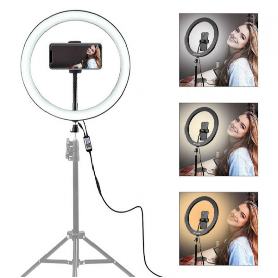 Lampa circulara cu suport selfie, 60W