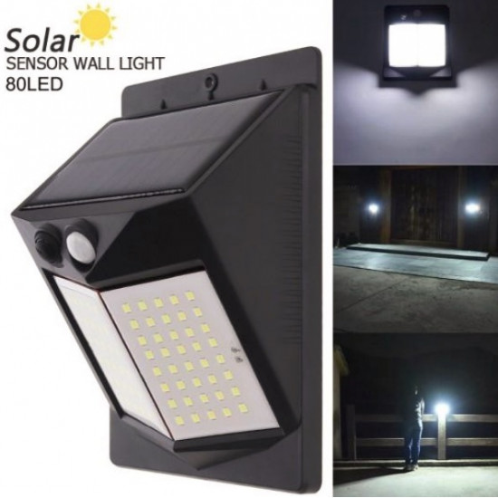 LICHIDARE STOC:LICHIDARE STOC:Lampa solara 80 LED, senzor miscare, 500 LM