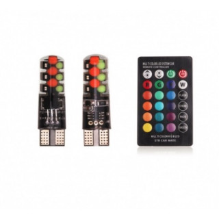 Set 2 becuri LED RGB colorate pentru pozitie