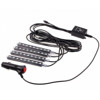 Set 4 benzi 9 LED ambientale pentru auto cu telecomanda Set 4 benzi 9 LED ambientale pentru auto cu telecomanda