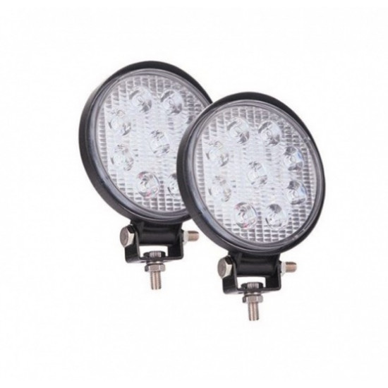 Set 2 proiectoare rotunde 27W (17 mm), 9 Led-uri