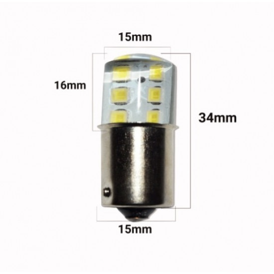 Set 2 becuri Led 1156 12 led SMD siliconat cu flash