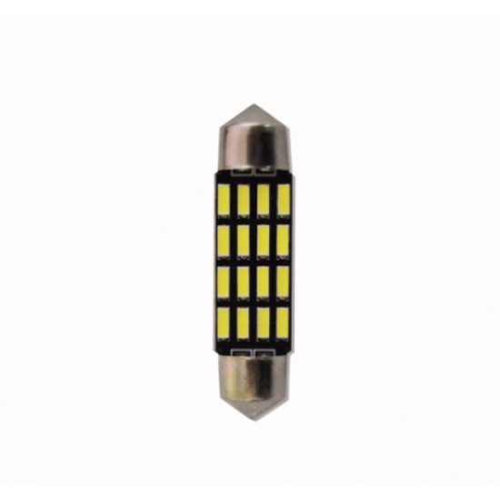 Set 2 becuri tip led, c5w sofit 40mm 16SMD ALB 12V