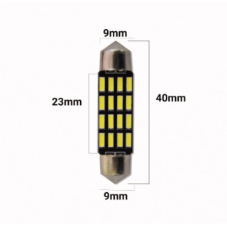 Set 2 becuri tip led, c5w sofit 40mm 16SMD ALB 12V