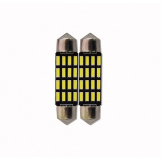 Set 2 becuri tip led, c5w sofit 40mm 16SMD ALB 12V