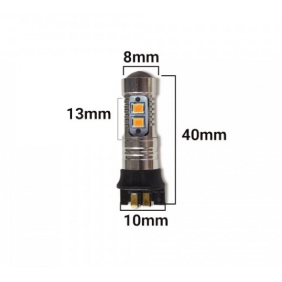 Set 2 becuri led PW24W cu 10SMD Cree Portocaliu