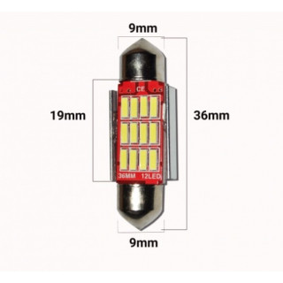 Set 2 x Bec LED 36mm SOFIT, 12LED, 12V, ALB, 4012 Set 2 x Bec LED 36mm SOFIT, 12LED, 12V, ALB, 4012