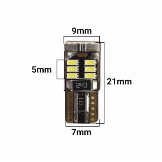 Set 2 x becuri auto T10 18 leduri SMD Canbus