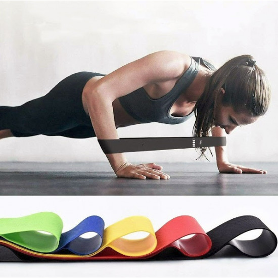 Set 5 benzi elastice de rezistenta pentru fitness, yoga, antrenamente