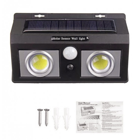 Set 2 x Lampa solara 20W Dual COB LED IP65