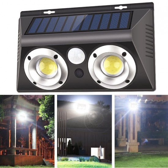 Set 2 x Lampa solara 20W Dual COB LED IP65