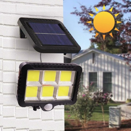 Proiector solar 120 LED COB senzor de lumina si miscare