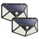 Set 2 x Lampa 100 LED cu panou solar, senzor de miscare