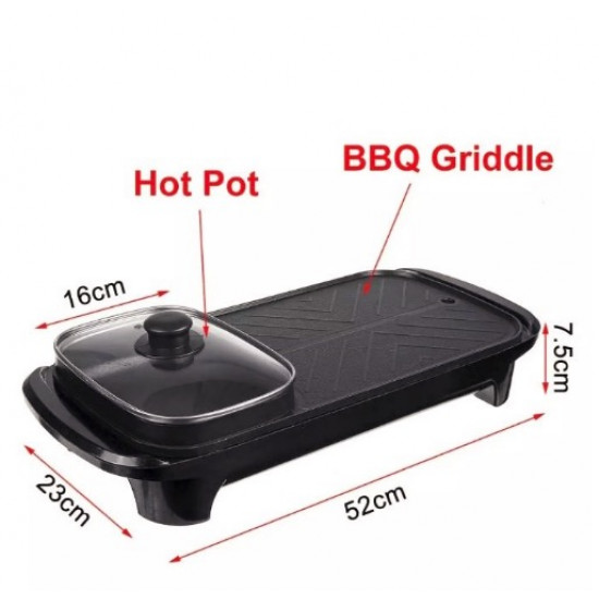 Gradar electric cu Oala 2 in 1, 220V, BBQ