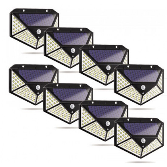 Set 8 Lampi solare 100LED, senzor de miscare