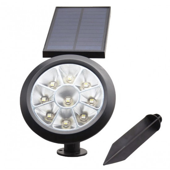 Proiector solar  cu 9 LED-uri RGB pentru gradina