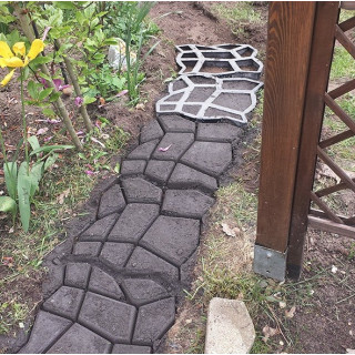 Matrita pavaj / piatra decorativa, plastic, exterior, neagra 40 x 40 cm