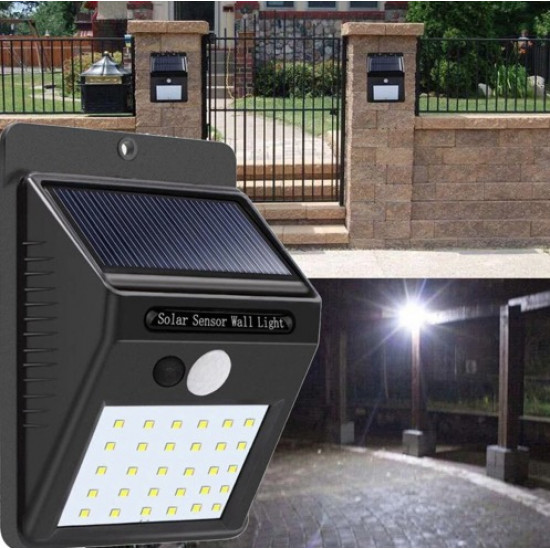 SET 5 LAMPI SOLARE CU SENZOR DE MISCARE, 30 LED-URI